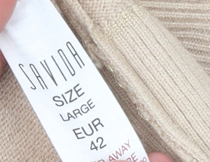 Womens UK Size L Savida Beige Pullover Jumper