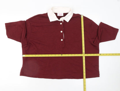Womens UK Size L Savida Red Basic Polo