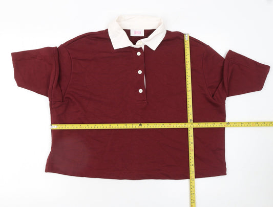 Womens UK Size L Savida Red Basic Polo