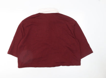 Womens UK Size L Savida Red Basic Polo