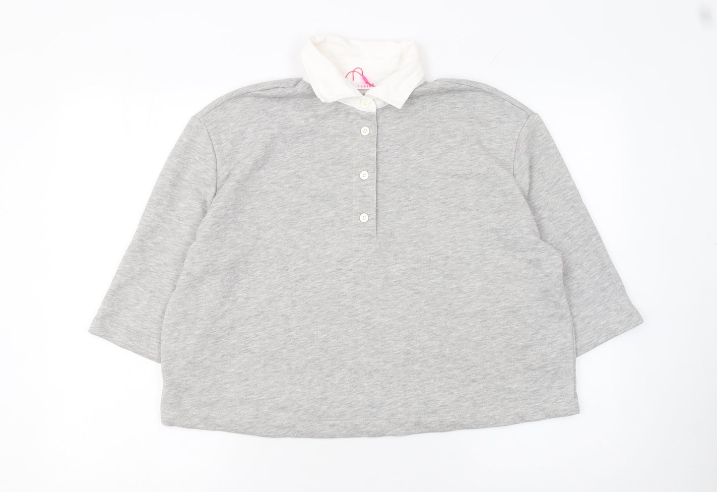 Womens UK Size 12 Savida Grey Cropped Polo