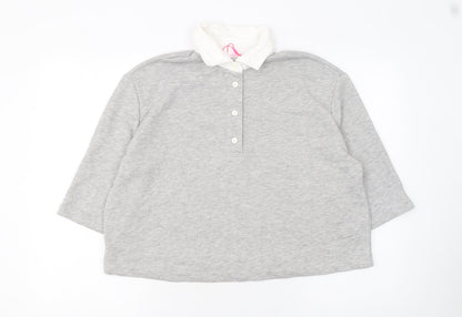 Womens UK Size 12 Savida Grey Cropped Polo