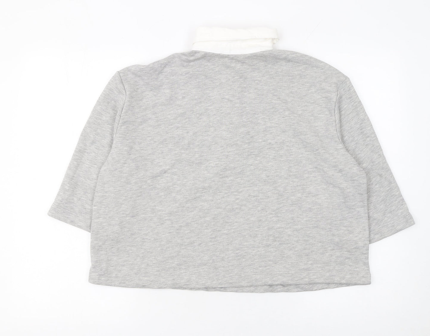 Womens UK Size 12 Savida Grey Cropped Polo