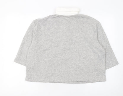 Womens UK Size 12 Savida Grey Cropped Polo
