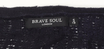 Womens UK Size S Brave Soul Black Cardigan Jumper