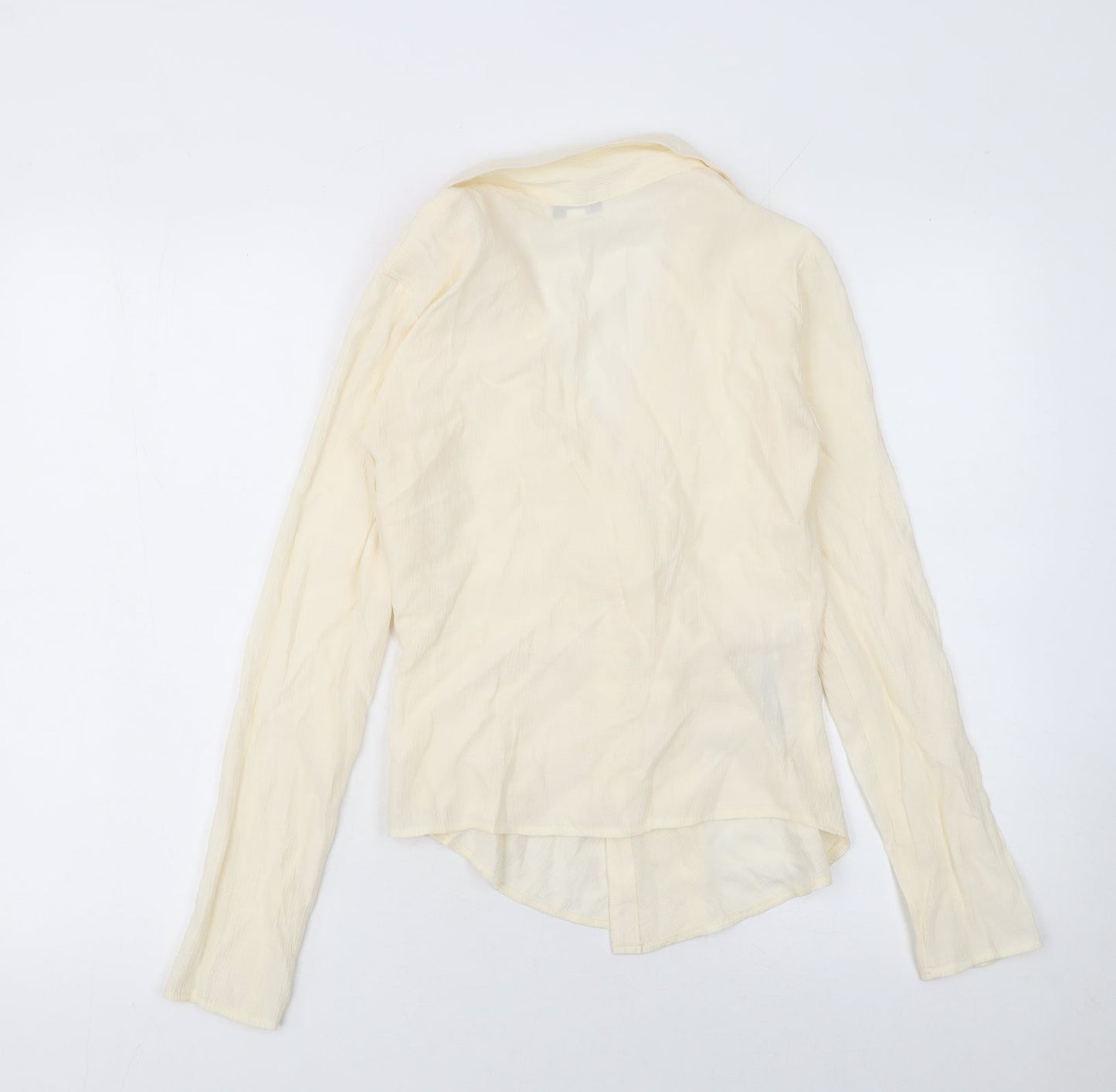 Womens UK Size 6 Topshop Beige Wrap Blouse