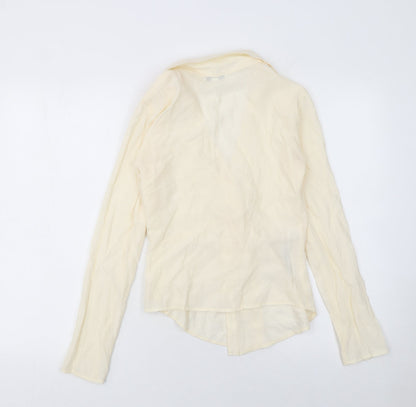 Womens UK Size 6 Topshop Beige Wrap Blouse
