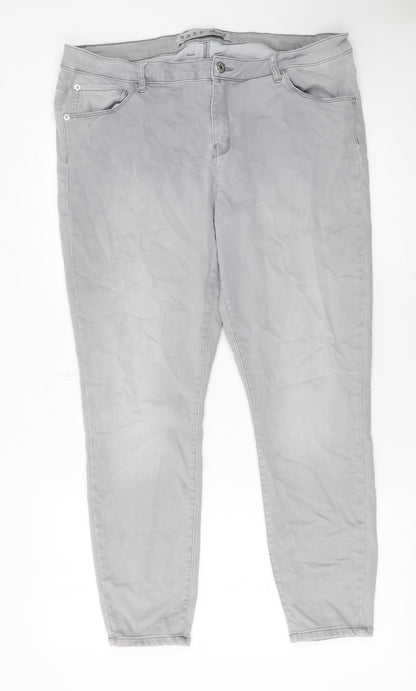 Womens UK Size 20 Denim Co. Regular Fit Skinny Grey Jeans
