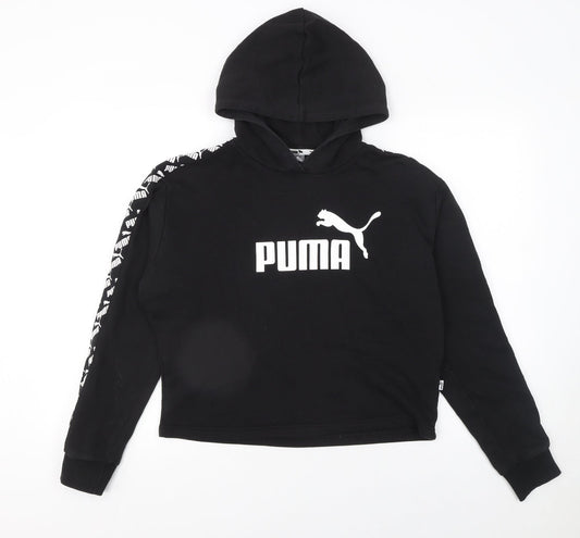 Womens UK Size S PUMA Black Pullover Hoodie