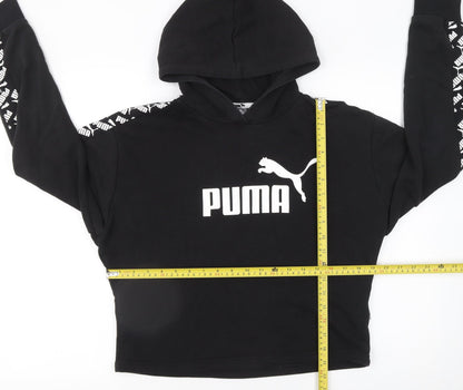 Womens UK Size S PUMA Black Pullover Hoodie