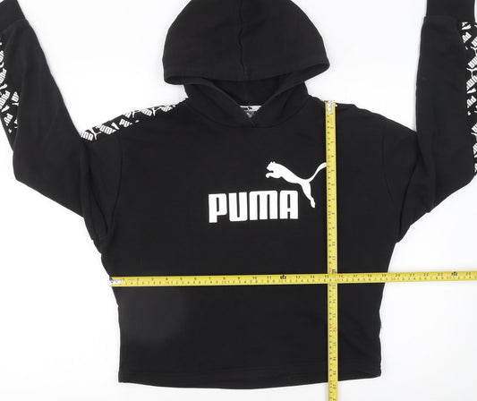 Womens UK Size S PUMA Black Pullover Hoodie