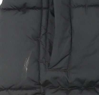 Next Girls Black Long Puffer Coat Hooded Quilted Winter Jacket Age 11 Years