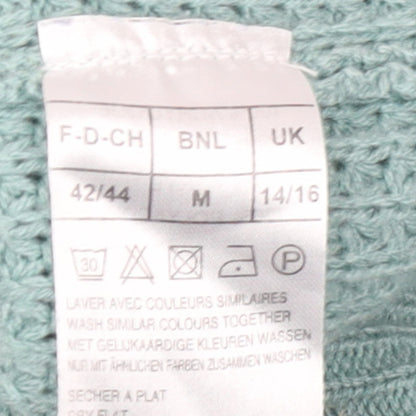 Damart Women’s Green Waffle Knit Mock Neck Jumper Size 14/16