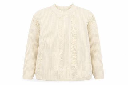 ASOS DESIGN Women Beige Size 16 Chunky Knit Crew Neck Jumper