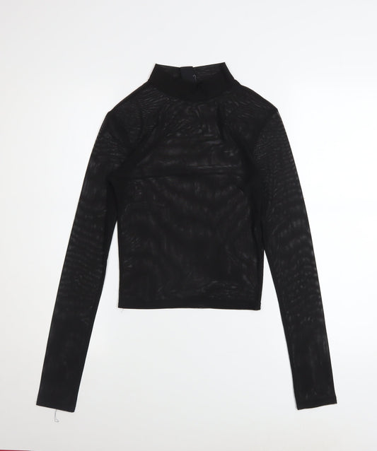 Womens UK Size S Urban Outfitters Black Cropped T-Shirt