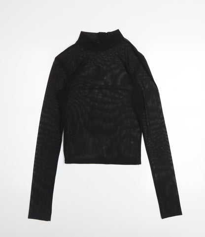 Womens UK Size S Urban Outfitters Black Cropped T-Shirt