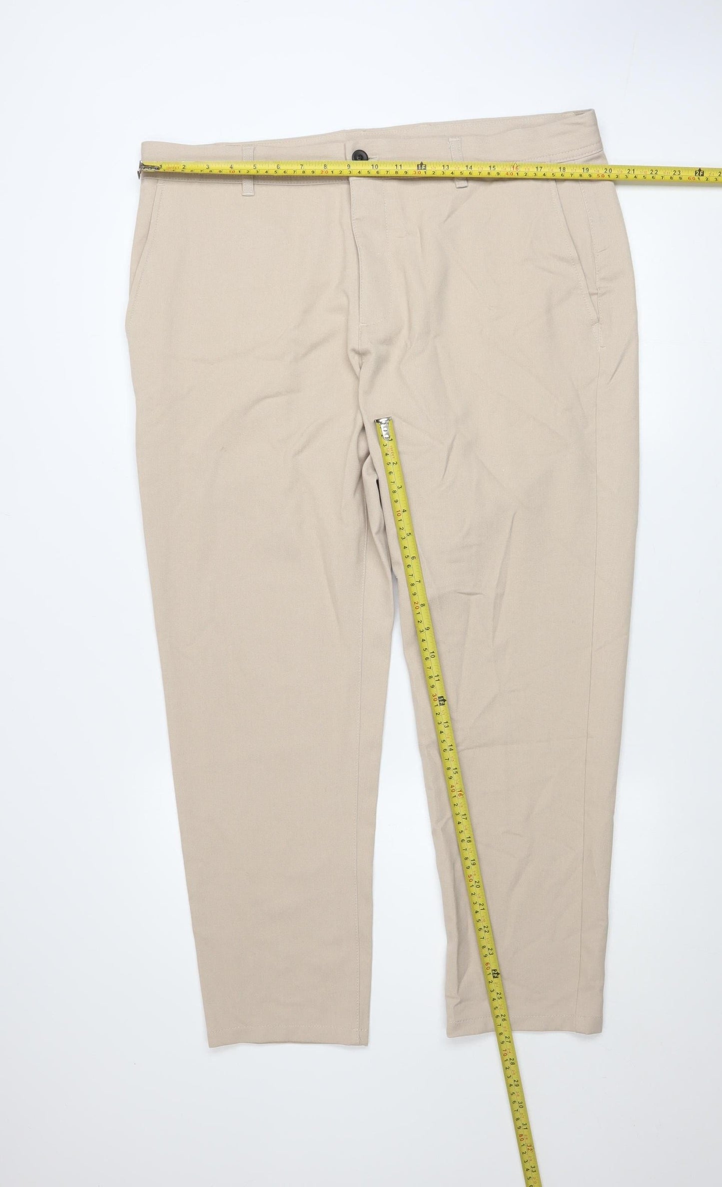 Mens UK Size M Zara Slim Fit Chino Beige Trousers