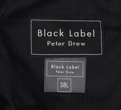Mens UK Size 38L Black Label Peter Drew Regular Fit Dress Pants Black Trousers