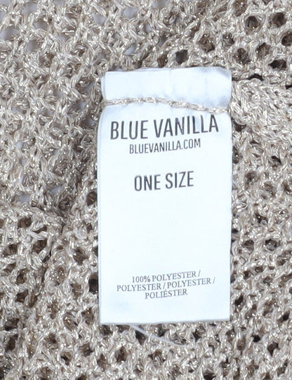 Womens UK Size One Size Blue Vanilla Beige Cropped Blouse