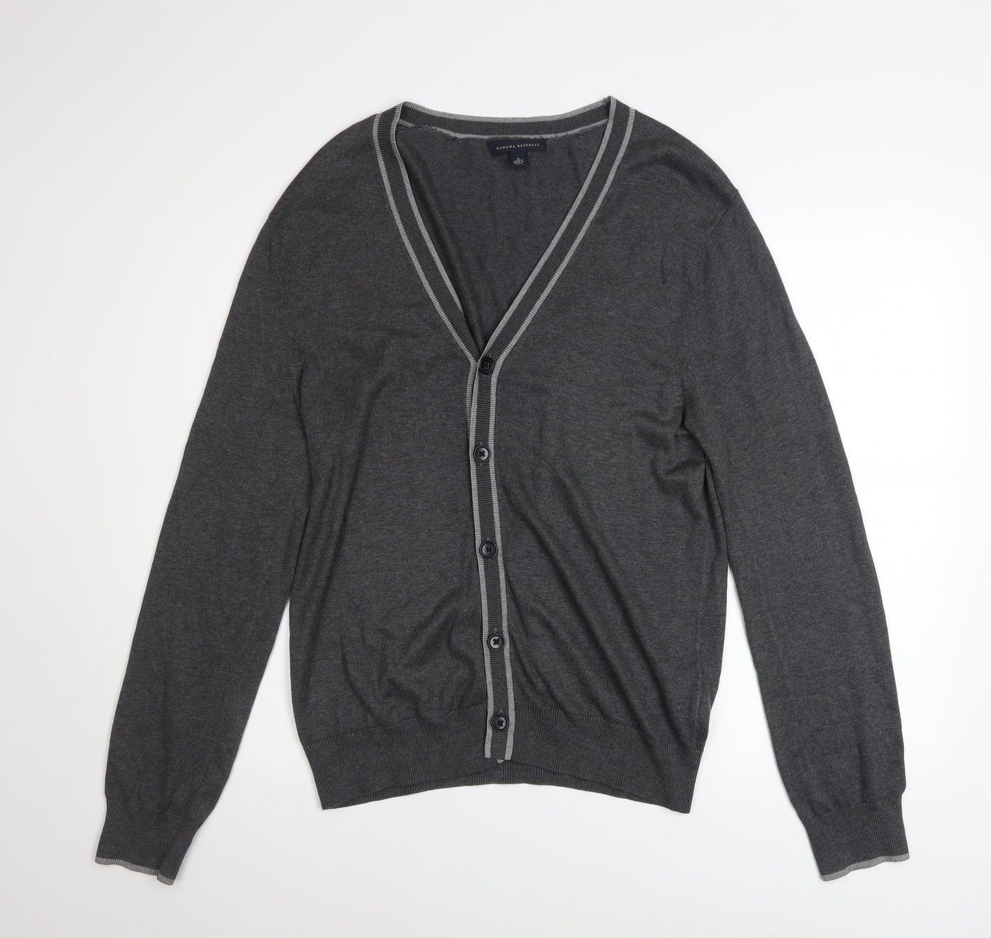 Mens UK Size M Banana Republic Grey Cardigan Jumper
