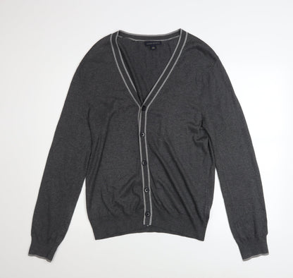 Mens UK Size M Banana Republic Grey Cardigan Jumper