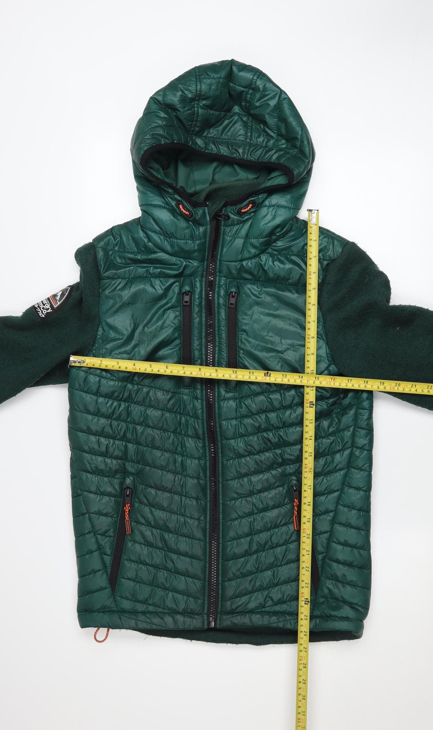 Mens UK Size S Superdry Green Puffer Jacket