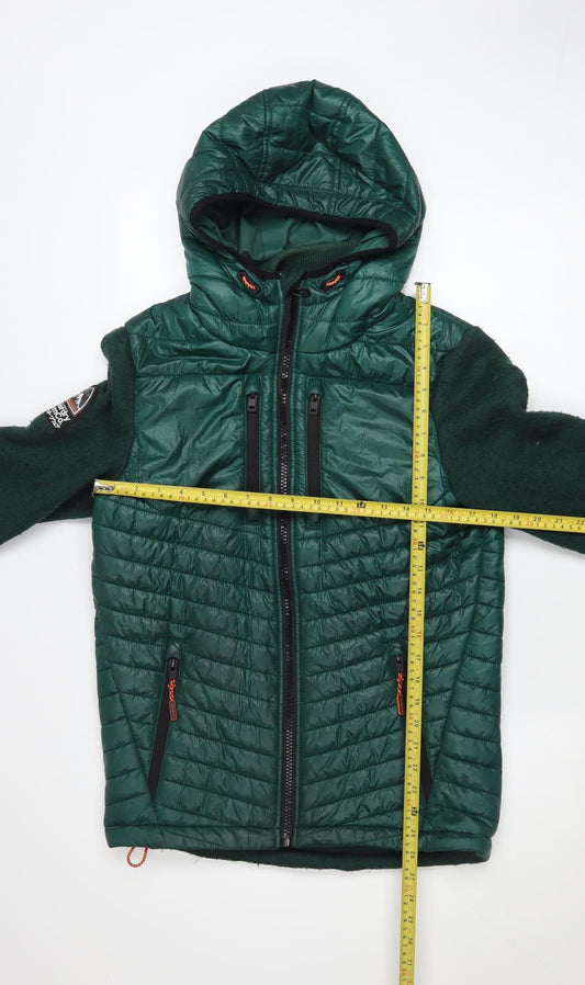 Mens UK Size S Superdry Green Puffer Jacket