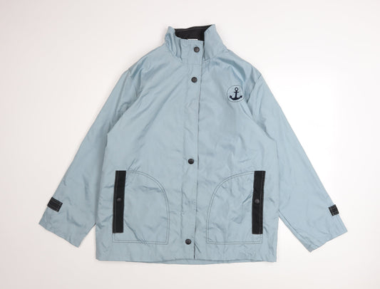 Womens UK Size 14/16 Anne de Lancay Blue Rain Coat