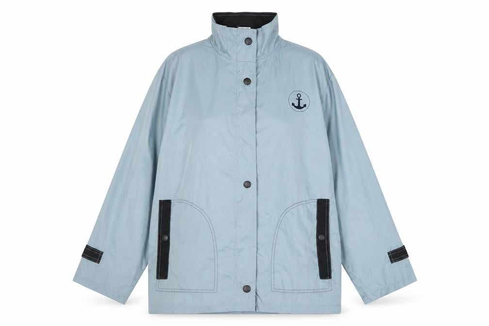 Womens UK Size 14/16 Anne de Lancay Blue Rain Coat