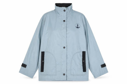 Womens UK Size 14/16 Anne de Lancay Blue Rain Coat