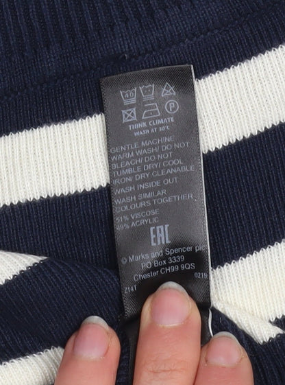 Womens UK Size 10 Marks and Spencer Blue Pullover Jumper