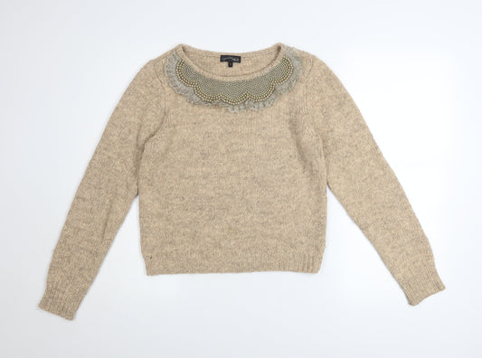 Womens UK Size 12 NEXT Beige Pullover Jumper