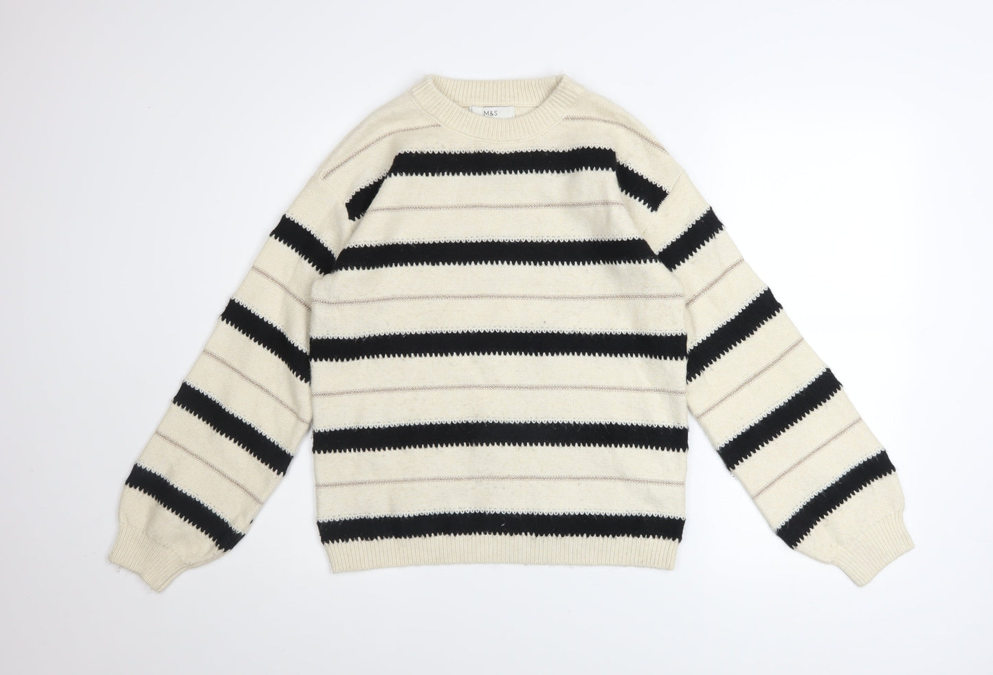 Womens UK Size S Marks and Spencer Beige Pullover Jumper