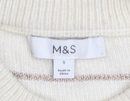 Womens UK Size S Marks and Spencer Beige Pullover Jumper