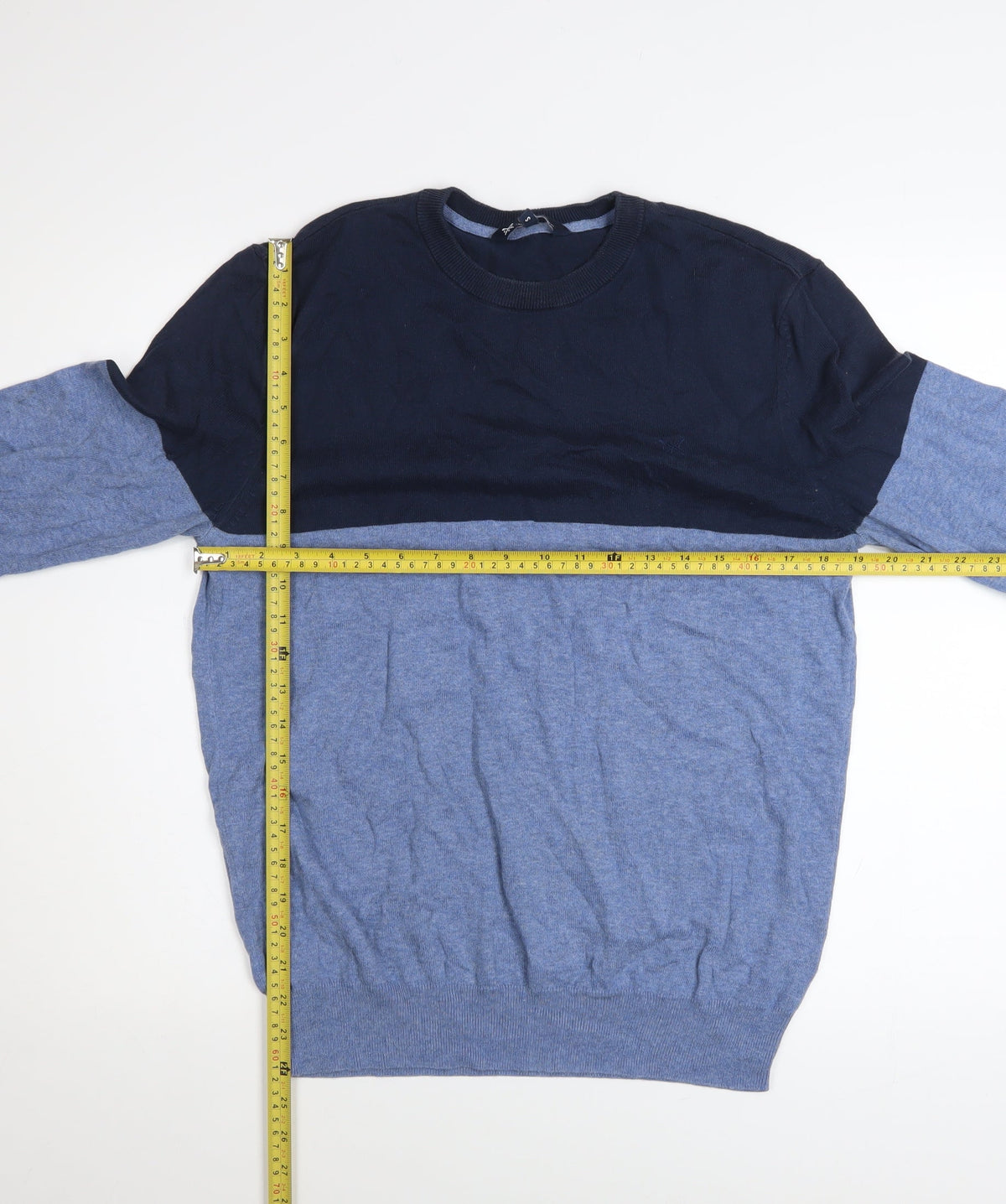Crew Clothing Blue Cotton Pullover Jumper Size S
