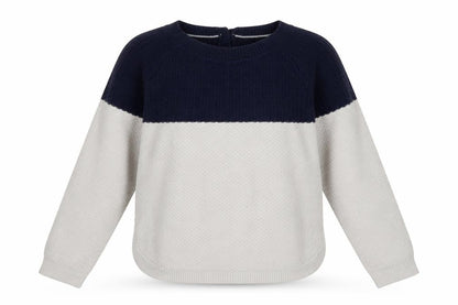 FatFace Women Blue Ivory Crew Neck Long Sleeve Pullover Jumper Size 8