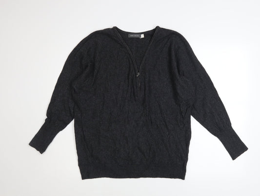 Womens UK Size M Mint Velvet Black Full Zip Jumper