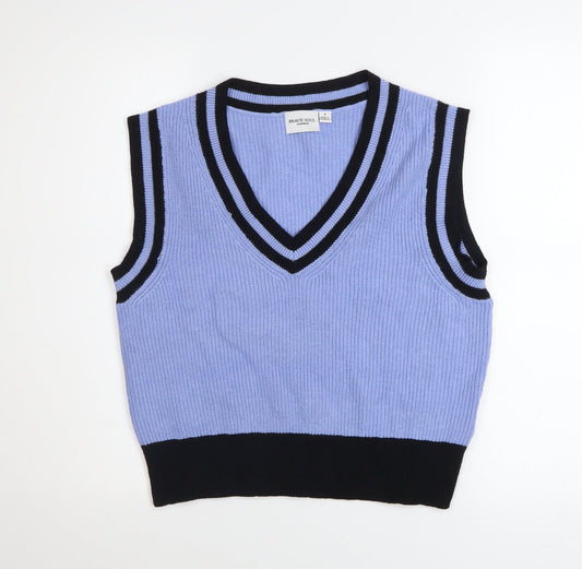 Womens UK Size S Brave Soul Blue Vest Jumper