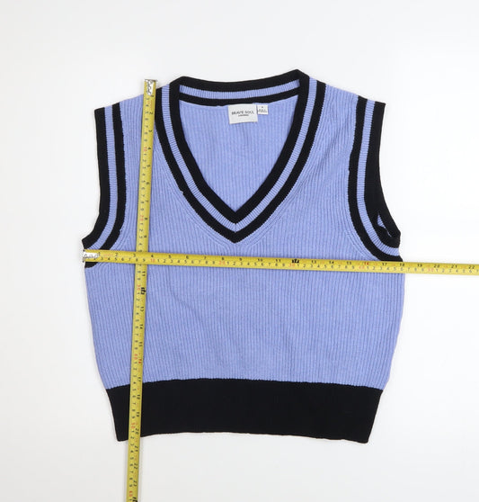 Womens UK Size S Brave Soul Blue Vest Jumper