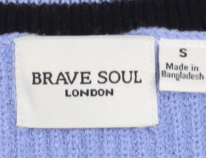Womens UK Size S Brave Soul Blue Vest Jumper