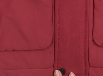 Marks and Spencer Boys Red Hooded Parka Coat 6-7 Years Padded Winter Jacket