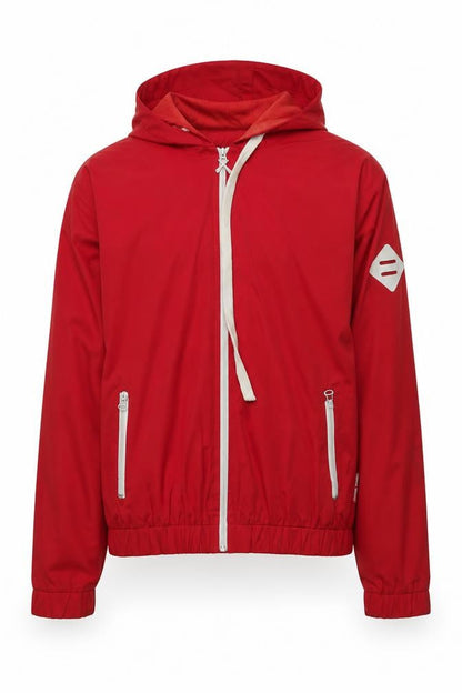 Mens UK Size M Criminal Damage Red Windbreaker Coat