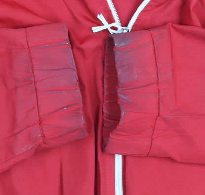 Mens UK Size M Criminal Damage Red Windbreaker Coat
