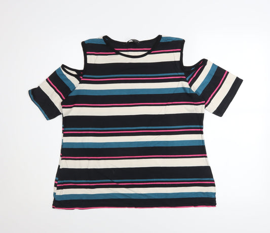 Womens UK Size 16 Dorothy Perkins Multicoloured Basic T-Shirt