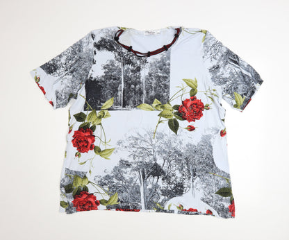 Womens UK Size 20 Fashion Highlight Multicoloured Basic T-Shirt