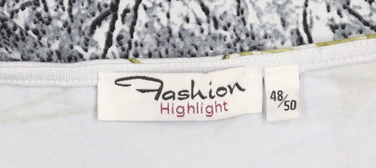 Womens UK Size 20 Fashion Highlight Multicoloured Basic T-Shirt
