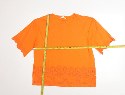 Womens UK Size 10 Marks and Spencer Orange Basic T-Shirt