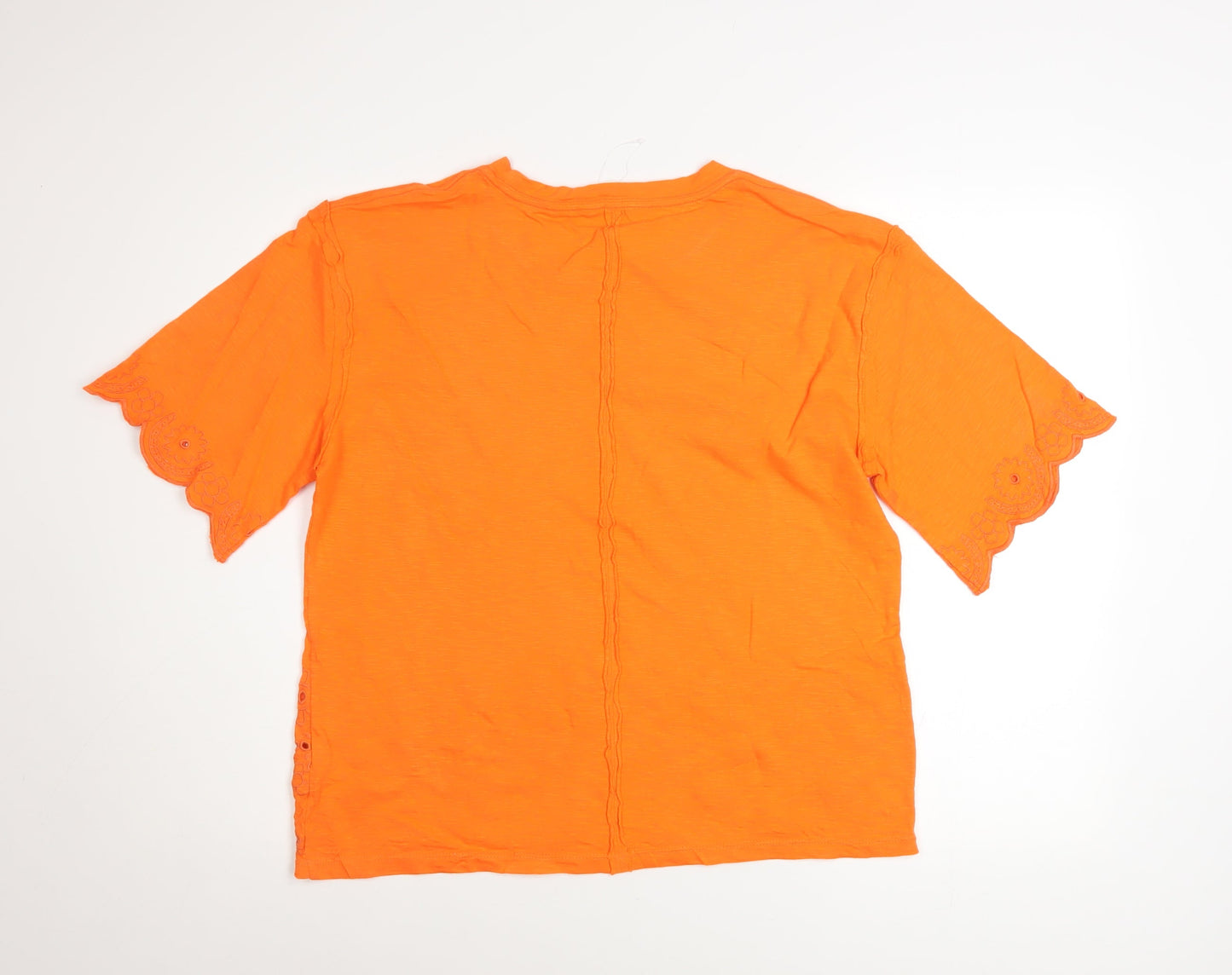 Womens UK Size 10 Marks and Spencer Orange Basic T-Shirt
