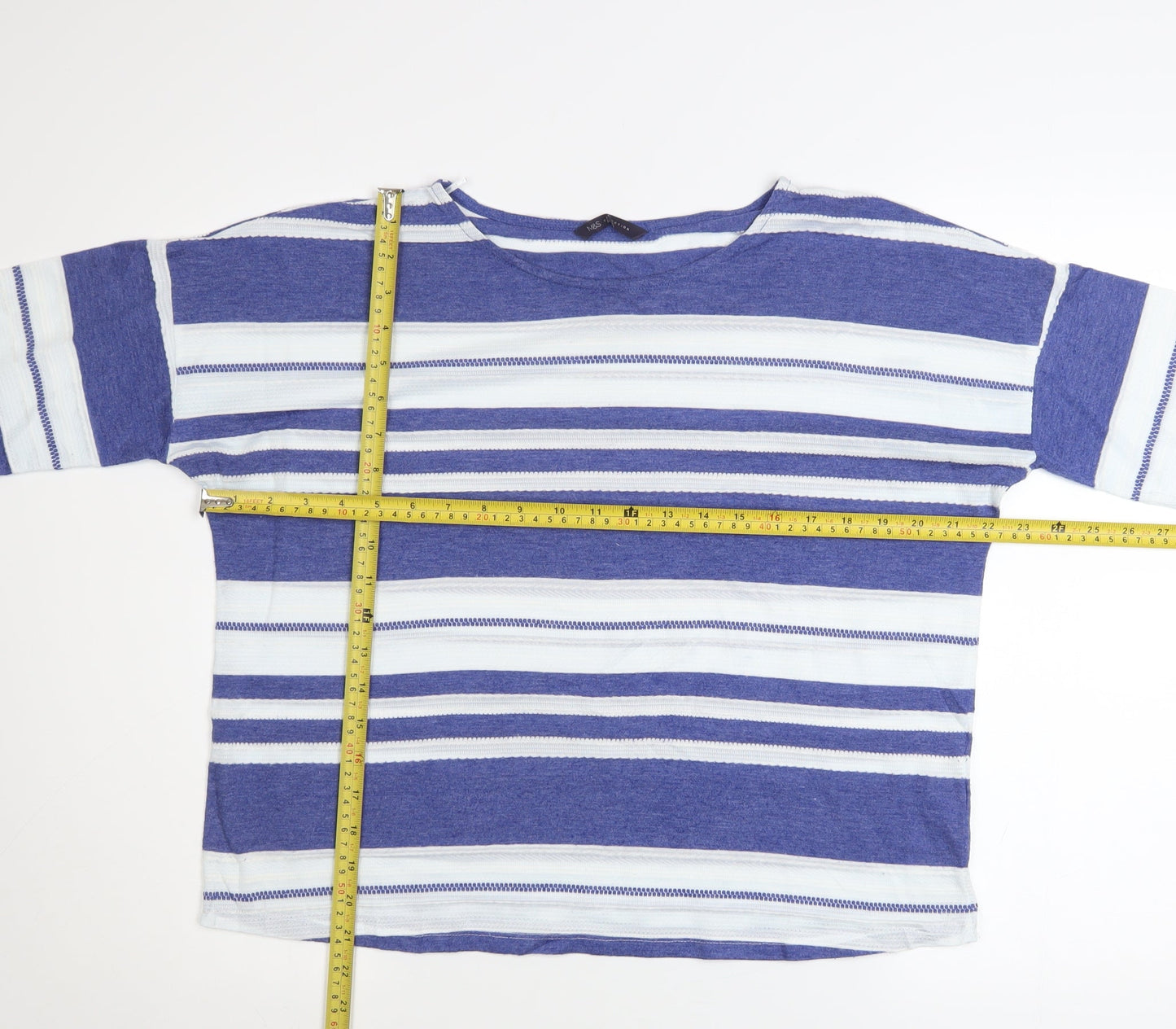 Womens UK Size 16 Marks and Spencer Blue Basic T-Shirt