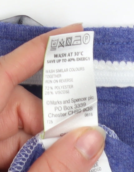 Womens UK Size 16 Marks and Spencer Blue Basic T-Shirt